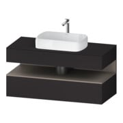 Duravit Meuble sous lavabo Qatego 120x55x60 cm, blanc mat/Gris mat, 1 tiroir-1
