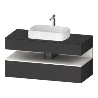 Duravit Meuble sous-lavabo Qatego 120x55x60 cm, blanc mat/gris mat, laqué, pour niche