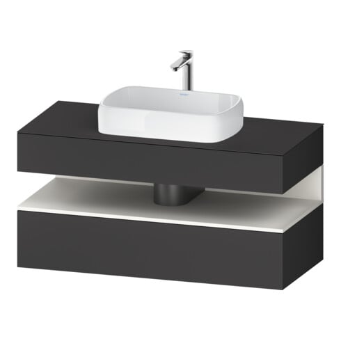 Duravit Meuble sous-lavabo Qatego 120x55x60 cm, blanc mat/gris mat, laqué, pour niche