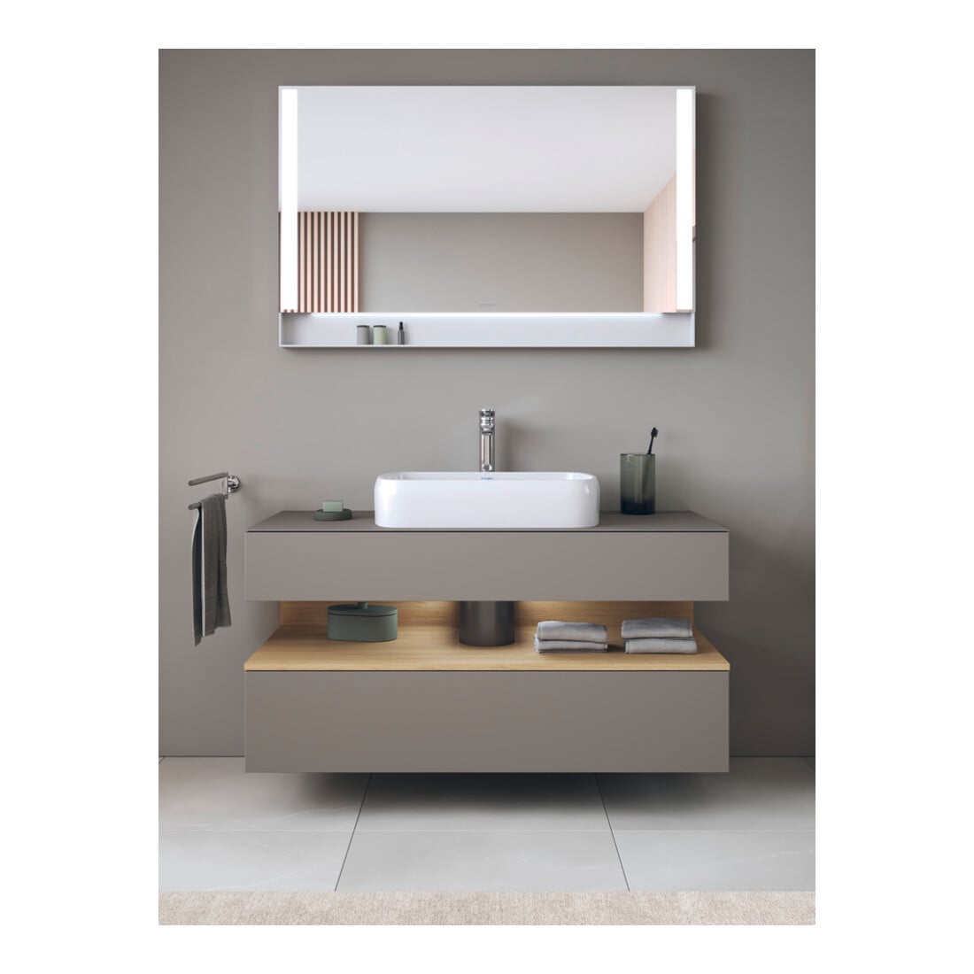 Duravit Meuble sous lavabo Qatego 120x55x60 cm, blanc mat, niche