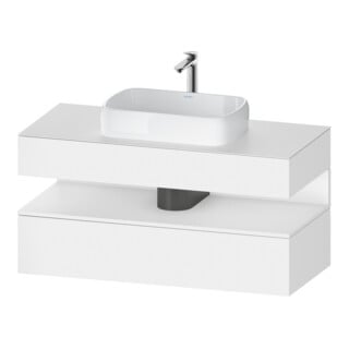 Duravit Meuble sous-lavabo Qatego 120x55x60 cm, blanc mat, placage, 1 tiroir