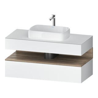 Duravit Meuble sous-lavabo Qatego 120x55x60 cm, blanc mat, placage, niche