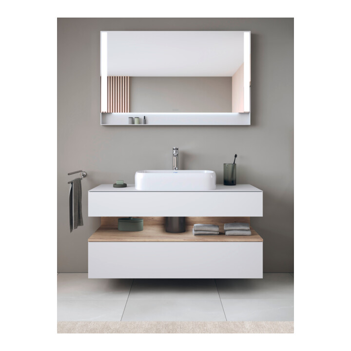 Duravit Meuble sous-lavabo Qatego 120x55x60 cm, blanc mat, placage, niche
