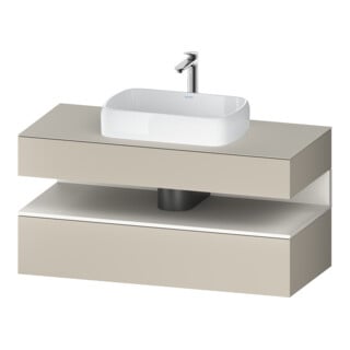 Duravit Meuble sous lavabo Qatego 120x55x60 cm, blanc mat/plaque, niche