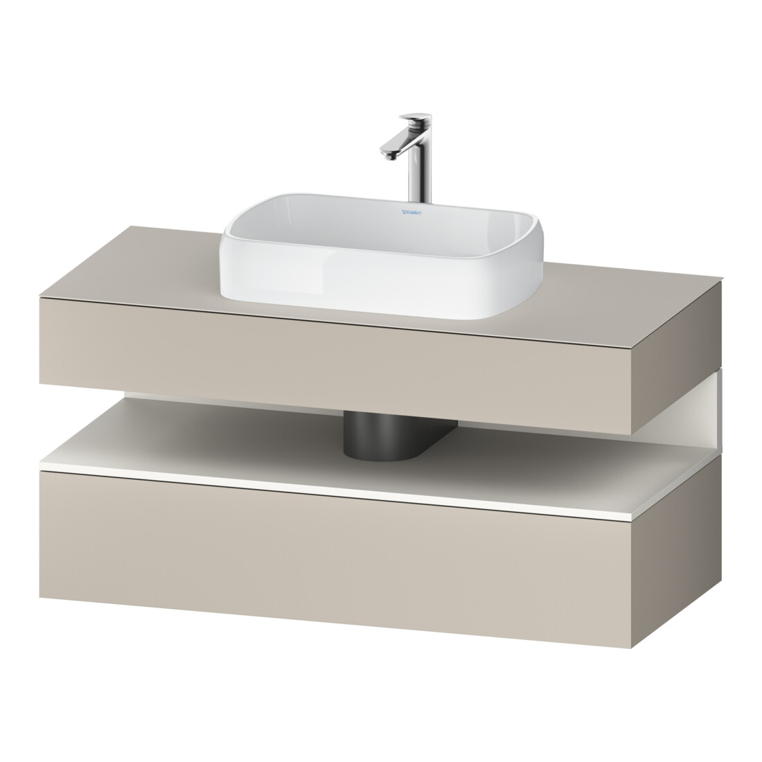 Duravit Meuble sous-lavabo Qatego 120x55x60 cm, blanc mat/ta mat, 1 tiroir