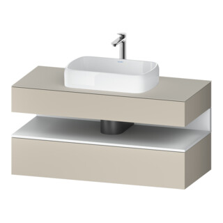 Duravit Meuble sous-lavabo Qatego 120x55x60 cm, blanc mat/ta mat, 1 tiroir