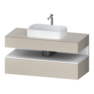 Duravit Meuble sous-lavabo Qatego 120x55x60 cm, blanc mat/ta mat, niche