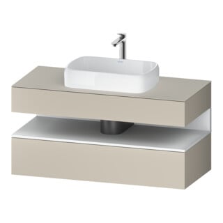 Duravit Meuble sous-lavabo Qatego 120x55x60 cm, blanc mat/ta mat, PL, niche