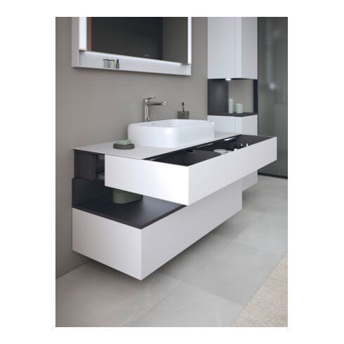 Duravit Meuble sous-lavabo Qatego 120x55x60 cm, gris/ blanc, Pl, pour niche