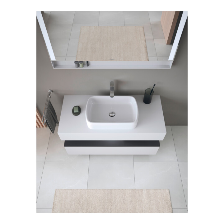Duravit Meuble sous-lavabo Qatego 120x55x60 cm, gris/ blanc, Pl, pour niche