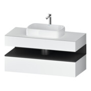 Duravit Meuble sous-lavabo Qatego 120x55x60 cm, gris/blanc, placage, 1 porte-1
