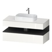 Duravit Meuble sous-lavabo Qatego 120x55x60 cm, gris/blanc, placage, 1 porte-1