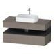 Duravit Meuble sous-lavabo Qatego 120x55x60 cm, gris/marron, placage, 1 porte-1