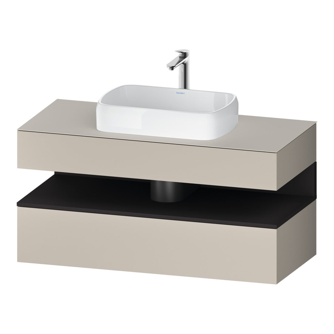 Duravit Meuble sous lavabo Qatego 120x55x60 cm, gris mat/bois mat, Pl, niche