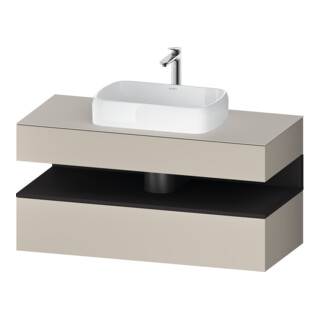 Duravit Meuble sous-lavabo Qatego 120x55x60 cm, gris mat, placage, 1 tiroir