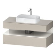 Duravit Meuble sous-lavabo Qatego 120x55x60cm, blanc g/taupe mat, placard d'angle-1