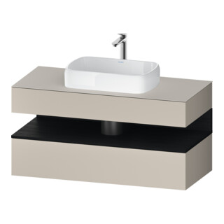 Duravit Meuble sous-lavabo Qatego 120x55x60cm, E blanc/gris taupe, Pl, 1 porte