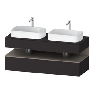 Duravit Meuble sous-lavabo Qatego 140x55x60 cm, avec robinetterie, plan, évier double face