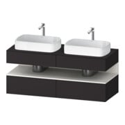 Duravit Meuble sous-lavabo Qatego 140x55x60 cm, blanc, avec miroir, plan, lavabo double face