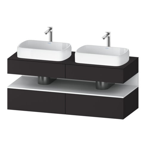 Duravit Meuble sous-lavabo Qatego 140x55x60 cm, blanc avec poignée, plan, B bs, B
