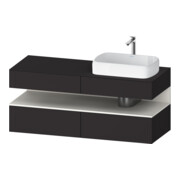 Duravit Meuble sous-lavabo Qatego 140x55x60 cm, blanc, avec poignée, plan, niche-1