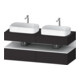 Duravit Meuble sous-lavabo Qatego 140x55x60 cm, blanc, avec tiroirs, plan, évier double face-1
