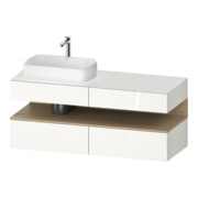 Duravit Meuble sous-lavabo Qatego 140x55x60 cm, blanc/bois, gauche-1