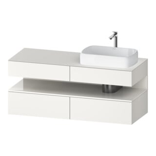 Duravit Meuble sous lavabo Qatego 140x55x60 cm, blanc brillant/bois, droite