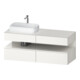 Duravit Meuble sous lavabo Qatego 140x55x60 cm, blanc brillant/bois, gauche-1