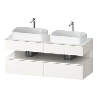 Duravit Meuble sous-lavabo Qatego 140x55x60 cm, blanc brillant/bois, Pl, B bs, B