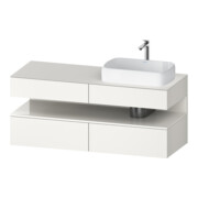 Duravit Meuble sous lavabo Qatego 140x55x60 cm, blanc brillant/bois, Pl, B r, B-1
