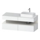 Duravit Meuble sous lavabo Qatego 140x55x60 cm, blanc brillant/bois, Pl, évier à droite-1