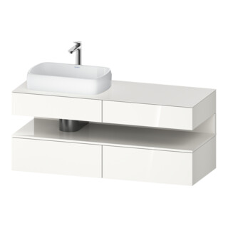 Duravit Meuble sous-lavabo Qatego 140x55x60 cm, blanc brillant, gauche, niche