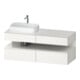 Duravit Meuble sous lavabo Qatego 140x55x60 cm, blanc brillant/marron, Pl, B l, B-1