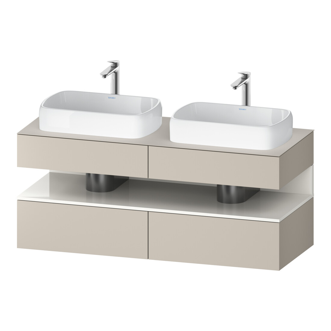 Duravit Meuble sous-lavabo Qatego 140x55x60 cm, blanc g/taupe m, Pl, B bs, B