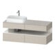 Duravit Meuble sous lavabo Qatego 140x55x60 cm, blanc g/taupe m, placage, brillant l, mat b-1
