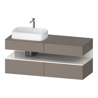 Duravit Meuble sous-lavabo Qatego 140x55x60 cm, blanc gris/beige, à gauche