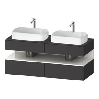 Duravit Meuble sous lavabo Qatego 140x55x60 cm, blanc/gris m, Pl, B bs, B