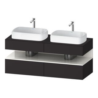 Duravit Meuble sous-lavabo Qatego 140x55x60 cm, blanc/gris m, Pl, B bs, B