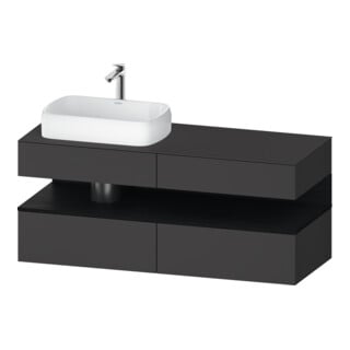 Duravit Meuble sous-lavabo Qatego 140x55x60 cm, blanc/gris m, Pl, B l, B