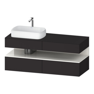 Duravit Meuble sous lavabo Qatego 140x55x60 cm, blanc/gris m, pl, évier gauche