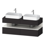 Duravit Meuble sous lavabo Qatego 140x55x60 cm, blanc/gris m, placage, évier double face-1