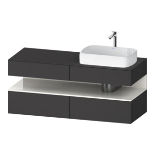 Duravit Meuble sous lavabo Qatego 140x55x60 cm, blanc/gris, placage, brillant