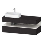 Duravit Meuble sous-lavabo Qatego 140x55x60 cm, blanc/gris, placage, brillant, mat-1