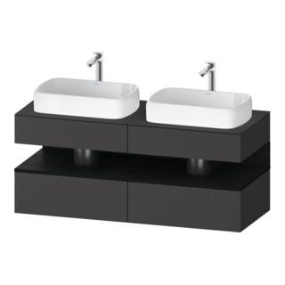 Duravit Meuble sous-lavabo Qatego 140x55x60 cm, blanc/gris, placage, côtés B