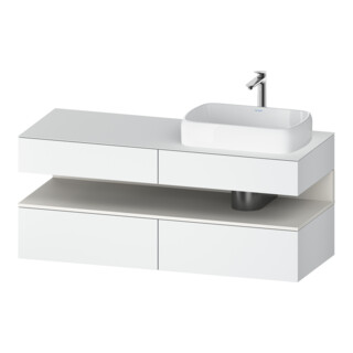 Duravit Meuble sous-lavabo Qatego 140x55x60 cm, blanc mat, à droite, Pl