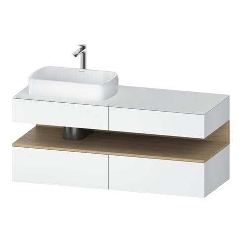 Duravit Meuble sous-lavabo Qatego 140x55x60 cm, blanc mat, à gauche