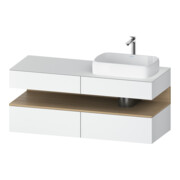 Duravit Meuble sous-lavabo Qatego 140x55x60 cm, blanc mat, à gauche, plan lavabo-1