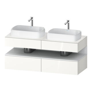 Duravit Meuble sous-lavabo Qatego 140x55x60 cm, blanc mat/blanc brillant, placage, B bs, B