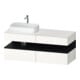 Duravit Meuble sous lavabo Qatego 140x55x60 cm, blanc mat/blanc brillant, placage, gauche-1